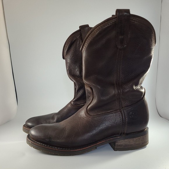 Double H Round Toe Harness Leather Boot DH2510 Sz 9.5 D Chocolate Brown - Picture 1 of 9